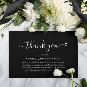 Minimalist Funeral Bereavement Sympathy Thank You Card