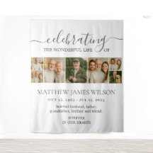 Minimalist Funeral Celebration Life Photo Collage