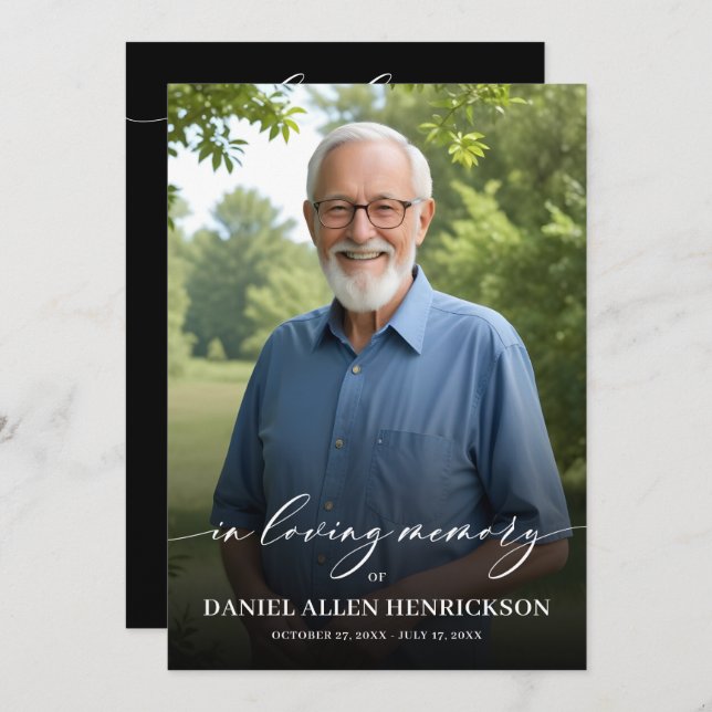 Minimalist Funeral Celebration of Life Photo Program (Front/Back)