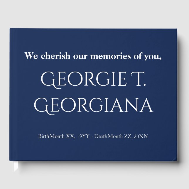 Minimalist Funeral Guest Book (Front)