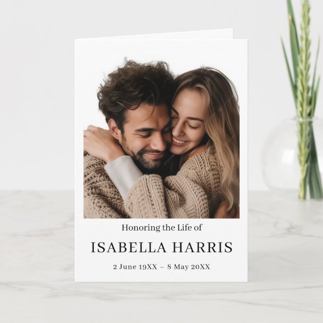 Minimalist Funeral Order of Service Design Program (Front)