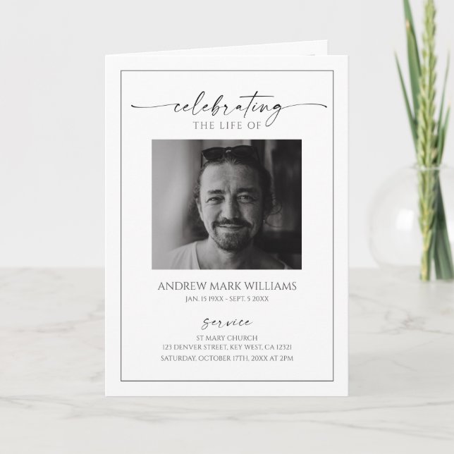 Minimalist Funeral Order of Service Folded Program (Front)