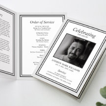 Minimalist Funeral Order of Service Folded Program