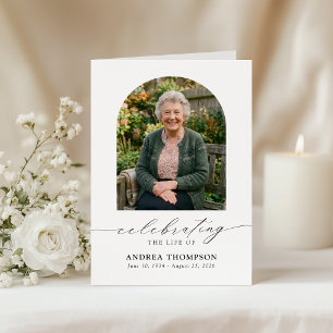 Minimalist Funeral Photo Order of Service Program