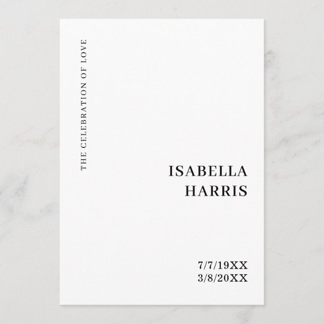 Minimalist Funeral Service Design Program (Front)