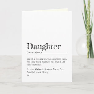 Minimalist Funny and Sweet Daughter Definition Card