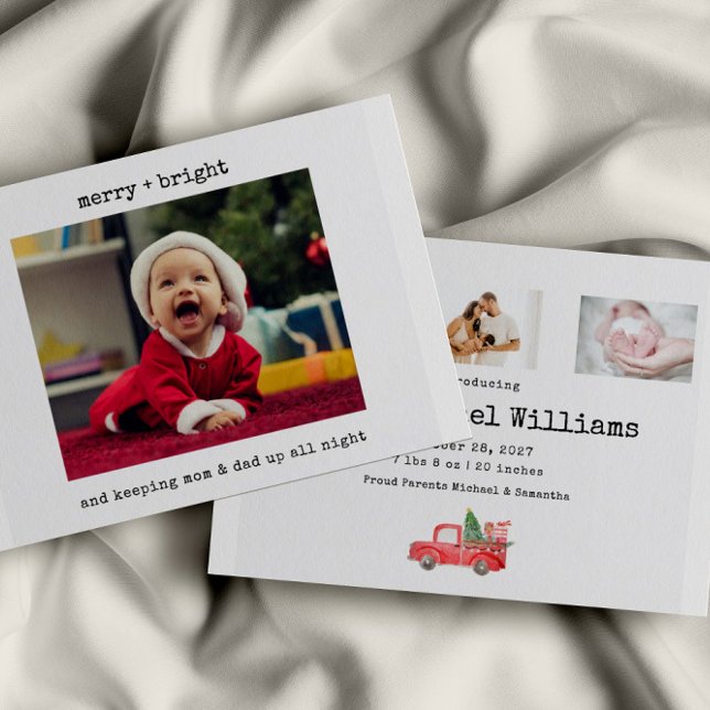 Minimalist Funny Baby Christmas Birth Announcement (Creator Uploaded)
