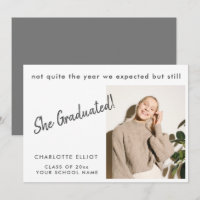 Minimalist Funny Graduated Custom Photo Graduation