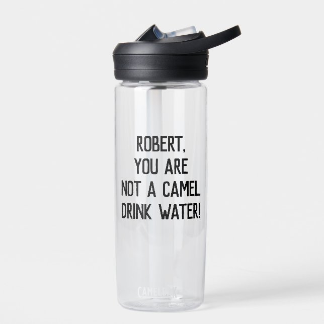 Minimalist Funny Quote Drink Water with A Name Water Bottle (Left)