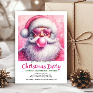 Minimalist Funny Santa Heart Glasses Christmas  Invitation