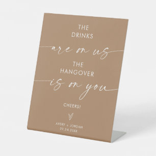 Minimalist Funny Wedding Open Bar Sign Modern
