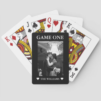 Minimalist Game one Black and white Couple Photo  Playing Cards