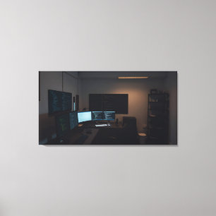 Minimalist gamer room canvas print