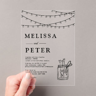  Minimalist Garland Classic Wedding Acrylic Invitations