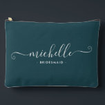 Minimalist Gemstone Green Personalized Bridesmaid Accessory Pouch<br><div class="desc">Introducing our Chic Minimalist Gemstone Green Personalized Bridesmaid Accessory Pouch, a stylish and versatile gift designed to celebrate your bridesmaids in elegance. This accessory pouch is the epitome of modern chic, perfect for any occasion from bridesmaid proposals to bridal showers. Crafted with a minimalist design, this pouch features an Gemstone...</div>
