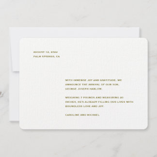 Minimalist Gender Neutral Birth Announcement