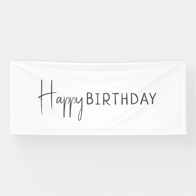 Minimalist Gender Neutral Happy Birthday Banner (Horizontal)