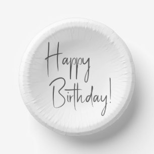 Minimalist Gender Neutral Happy Birthday Paper Plate