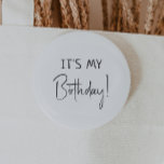 Minimalist Gender Neutral It's My Birthday 2 Inch Round Button<br><div class="desc">Celebrate your little one's special day with our minimalist gender-neutral it's my birthday button, designed for kids of all ages. This product is perfect for birthdays in any season—spring, summer, fall, or winter- featuring a clean, modern black-and-white design with a touch of boho whimsy. Its simple yet rustic style makes...</div>
