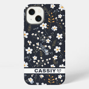 Minimalist Gentle Garden Wildflowers Heart iPhone 13 Case