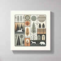 minimalist geometric abstract trees art