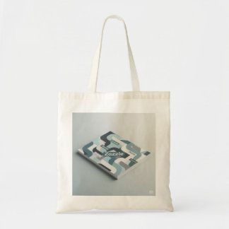 Minimalist Geometric Blue Grey White Pattern Tote  Bag
