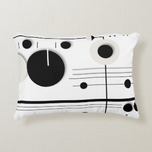 Minimalist Geometric Circle Symphony Lines Accent Pillow