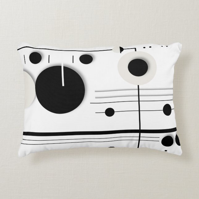 Minimalist Geometric Circle Symphony Lines Accent Pillow (Front)