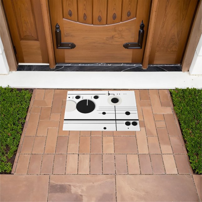 Minimalist Geometric Circle Symphony Lines Doormat (Outdoor)