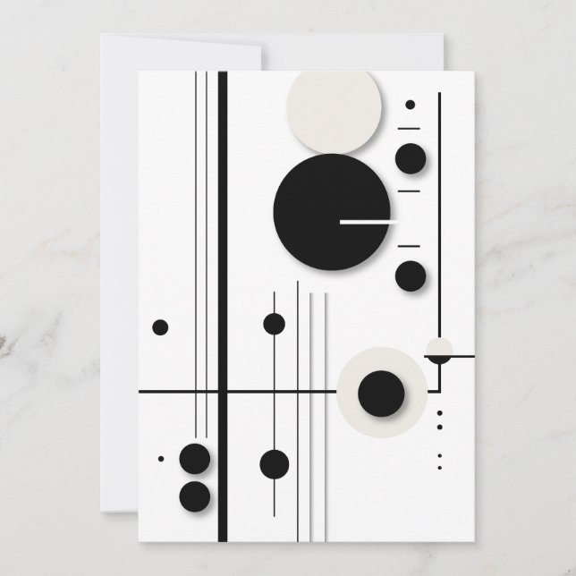Minimalist Geometric Circle Symphony Lines Holiday Card (Front)