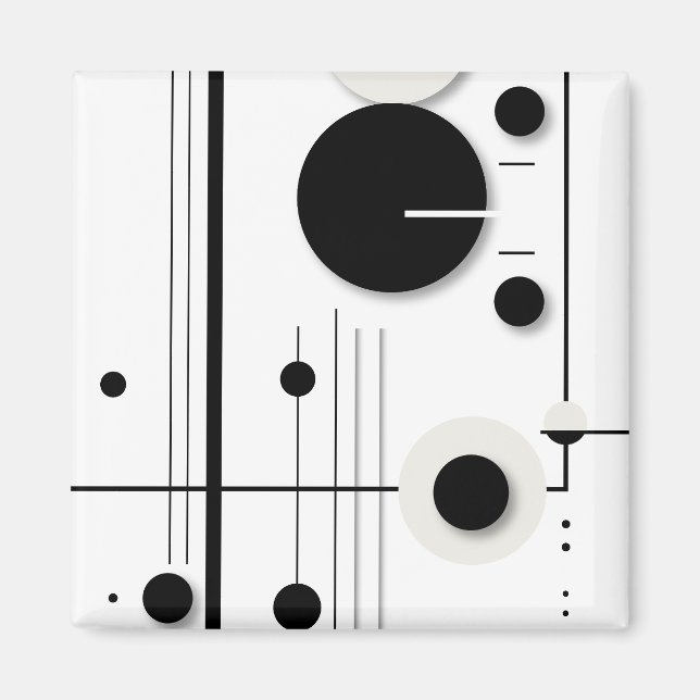 Minimalist Geometric Circle Symphony Lines Magnet (Front)