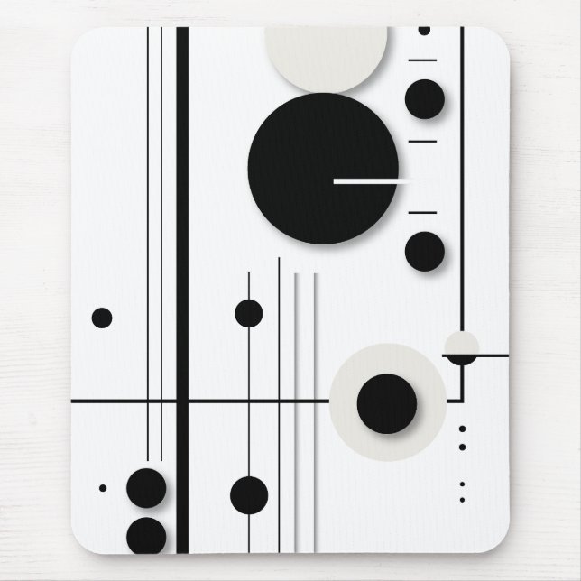 Minimalist Geometric Circle Symphony Lines Mouse Pad (Front)