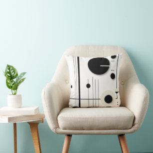 Minimalist Geometric Circle Symphony Lines Throw Pillow