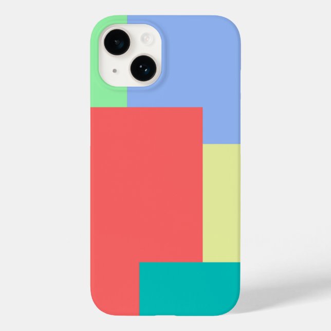 Minimalist Geometric Color Block Bright Colors Case-Mate iPhone Case (Back)