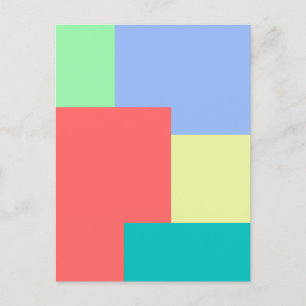 Minimalist Geometric Color Block Bright Colors Postcard