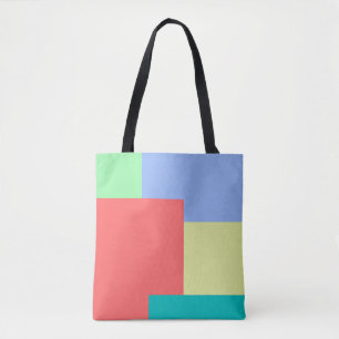 Minimalist Geometric Color Block Bright Colors Tote Bag