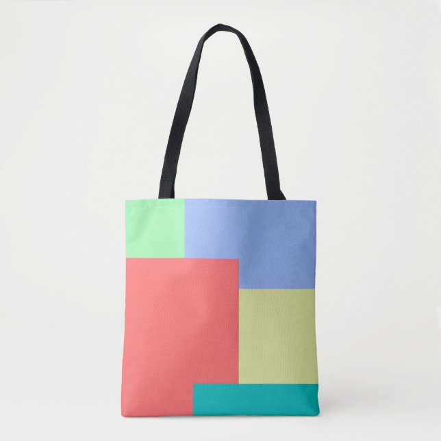 Minimalist Geometric Color Block Bright Colors Tote Bag (Front)