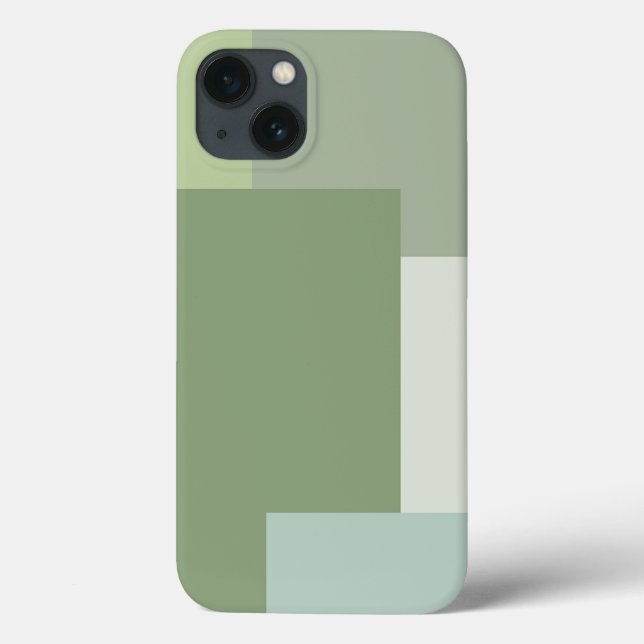 Minimalist Geometric Color Block Sage Green Tones Case-Mate iPhone Case (Back)