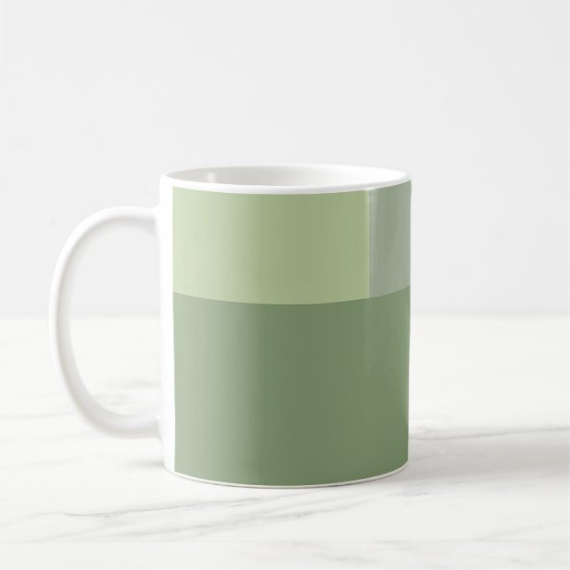 Minimalist Geometric Color Block Sage Green Tones Coffee Mug (Left)