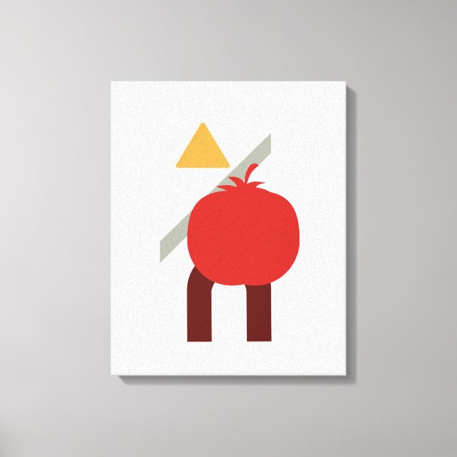 Minimalist Geometric Food/Tomato Canvas Art (Front)