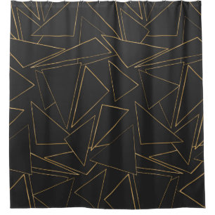 Minimalist Geometric Gold Black Strokes Triangles
