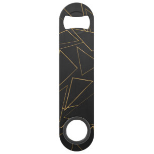 Minimalist Geometric Gold Black Strokes Triangles Bar Key
