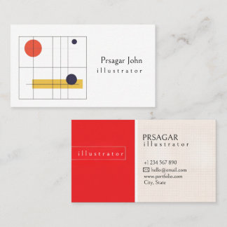 Minimalist Geometric Illustrator Modern Creative  Business Card