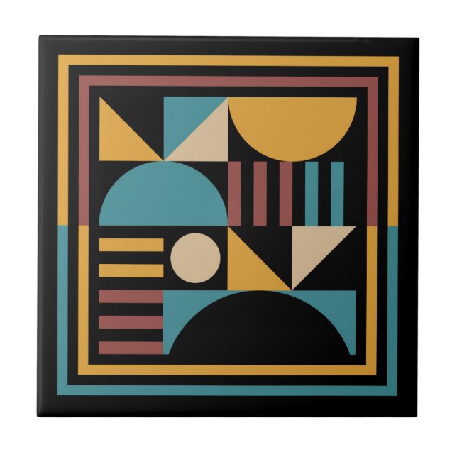 Minimalist Geometric Mid Century Modern Abstract Tile (Front)