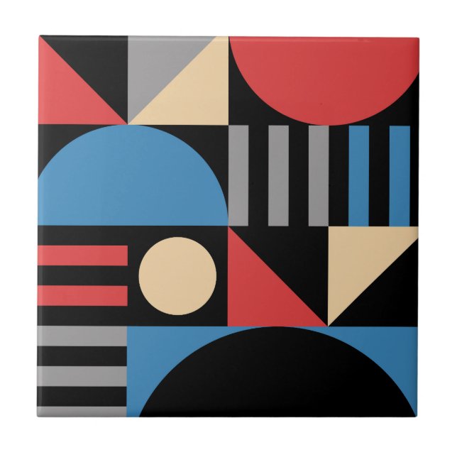 Minimalist Geometric Mid Century Modern Abstract Tile (Front)