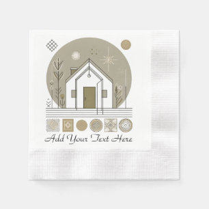 Minimalist Geometric Napkin Design