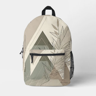 Minimalist Geometric Nature-Inspired Printed Backpack