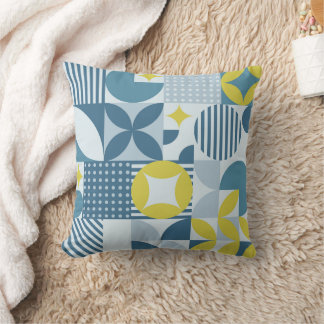 Minimalist geometric pattern with simple shapes  throw pillow