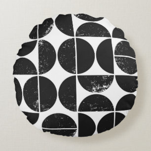 Minimalist geometric: Scandinavian semicircles. Round Pillow