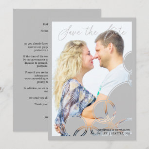 Minimalist Geometric Shapes Grey Photo Couple Save The Date